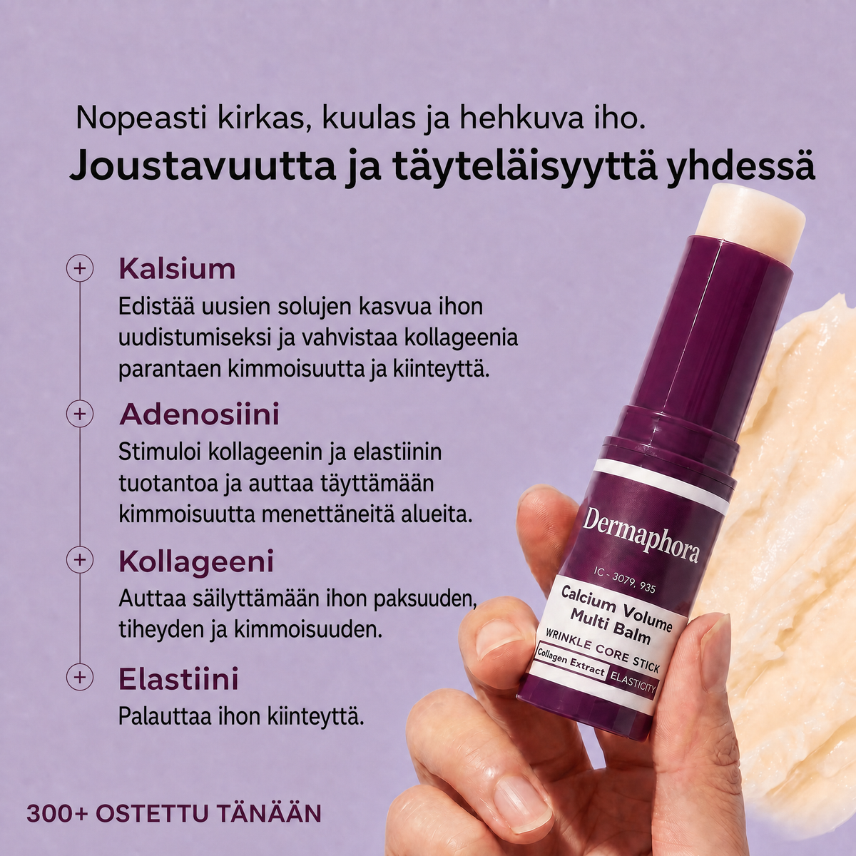 Anti-age-puikko kalsiumilla ja kollageenilla